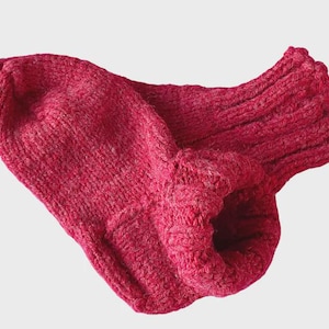 Hand Knitted Socks, Thick Warm Hand Knitted Socks, Chilli Hand Knitted Socks, Unisex Socks
