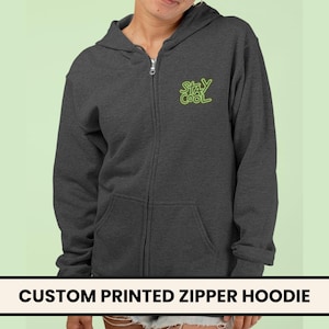 Custom Work Hoodie, Personalized Text Hoodie, Custom Team Zip Up, Personalized Zip Up, Custom Full Zip Hoodie, Custom Text Hoodie Jacket