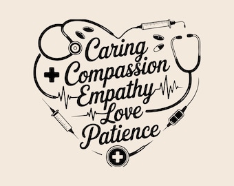 Vita infermieristica SVG, cuore SVG, aggettivi e icone infermieristiche SVG PNG File per macchine da taglio, clipart digitali, ago, logo, stetoscopio