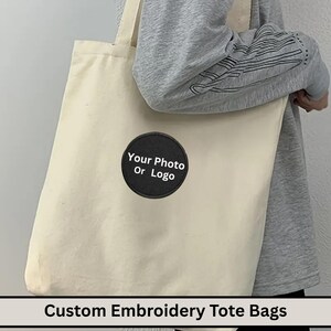 Custom Embroidered Tote Bag, Bachelorette Bags, Customized Text Tote Bag, Personalized Gift, Best Friend Gift, Bridesmaid Tote, Custom Totes