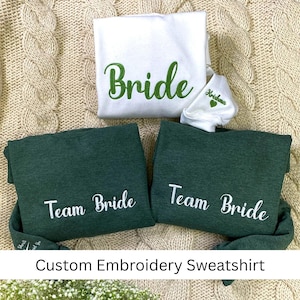 Custom Embroidered Sweatshirt, Personalized Crewneck, Custom Text Sweatshirt, Embroidered Text Crewneck, Gift for Bride, Mothers Day Gift