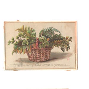 Vintage Original Weihnachtsillustrationen Korb Greens London