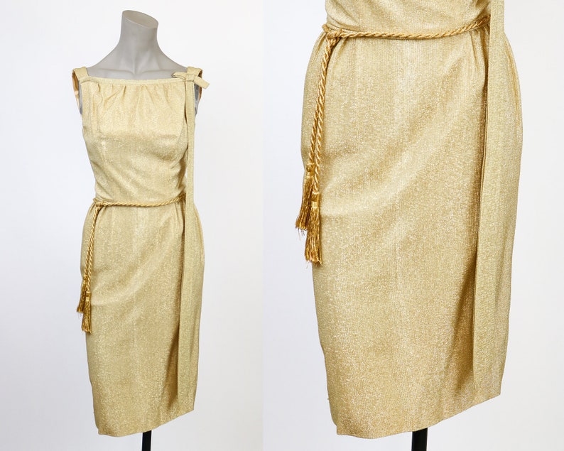 yellow gold cocktail dress