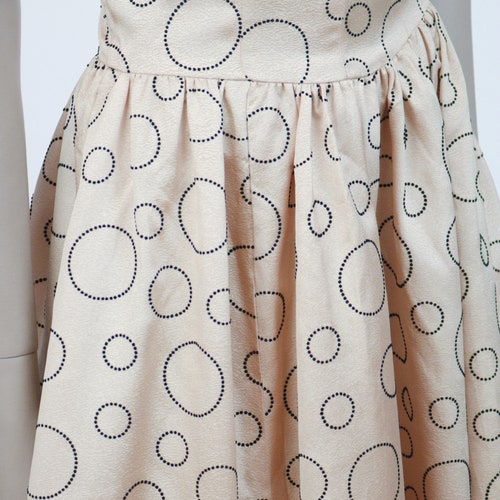 Vintage 1950s Dress / 50s Satin and Velvet Flocked Dress / Fit and Flare / Size XS Extra shops Small