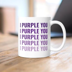 Caneca "I Purple You", xícara de café inspirada no BTS, presente para fãs de K-Pop, produtos do ARMY, caneca coreana fofa para fãs, ideia de presente para amantes de K-Pop