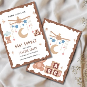 Balloon Baby Shower Invitation Flyer, Baby Shower Invite, Party Flyer, Printable Invitation, Gender Reveal Invite, Instant Download