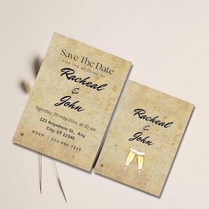 Simple Kraft Paper Wedding Invitation Template – Rustic Editable Design, Printable, Instant Digital Download