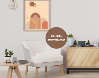 Abstract Boho Digital Canvas Print | Minimalist Wall Art PDF