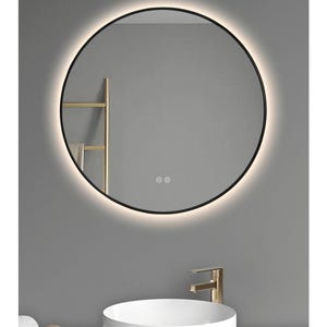Ronde led-badkamerspiegel | Moderne wandmontagespiegel met achtergrondverlichting | Aanraaksensor