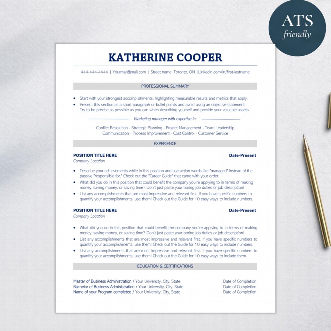 ATS Resume Template Bundle | Resume, Cover Letter & References | Word ...