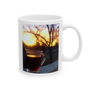 Sunrise Inspirational Ceramic Mug | Rise and Shine Coffee Cup | Morning Motivation Gift for Him/Her, Tea Lover, Office Decor, Sunny