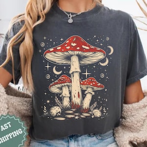 Comfort Colors Mushroom Shirt: Cottagecore Fairycore Toadstool Graphic