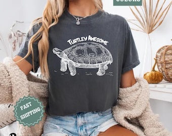 Koszulka Comfort Colors Turtle – zabawna koszulka z grafiką dla miłośników zwierząt