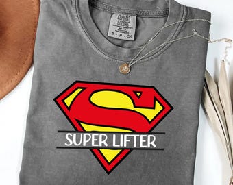 Camiseta Comfort Colors Super Dad, regalo personalizado de superhéroe