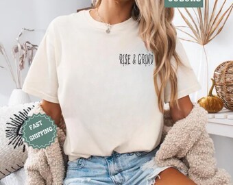 Comfort Colours Rise & Grind-T-shirt: vintage katoenen T-shirt met zak