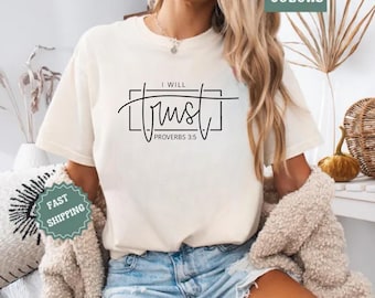 Chemise Christian Trust Comfort Colors – Proverbes 3:5 Verset de la Bible