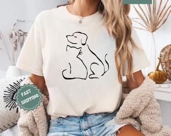 Chemise minimaliste Comfort Colors pour chien et chat pour les amoureux des animaux