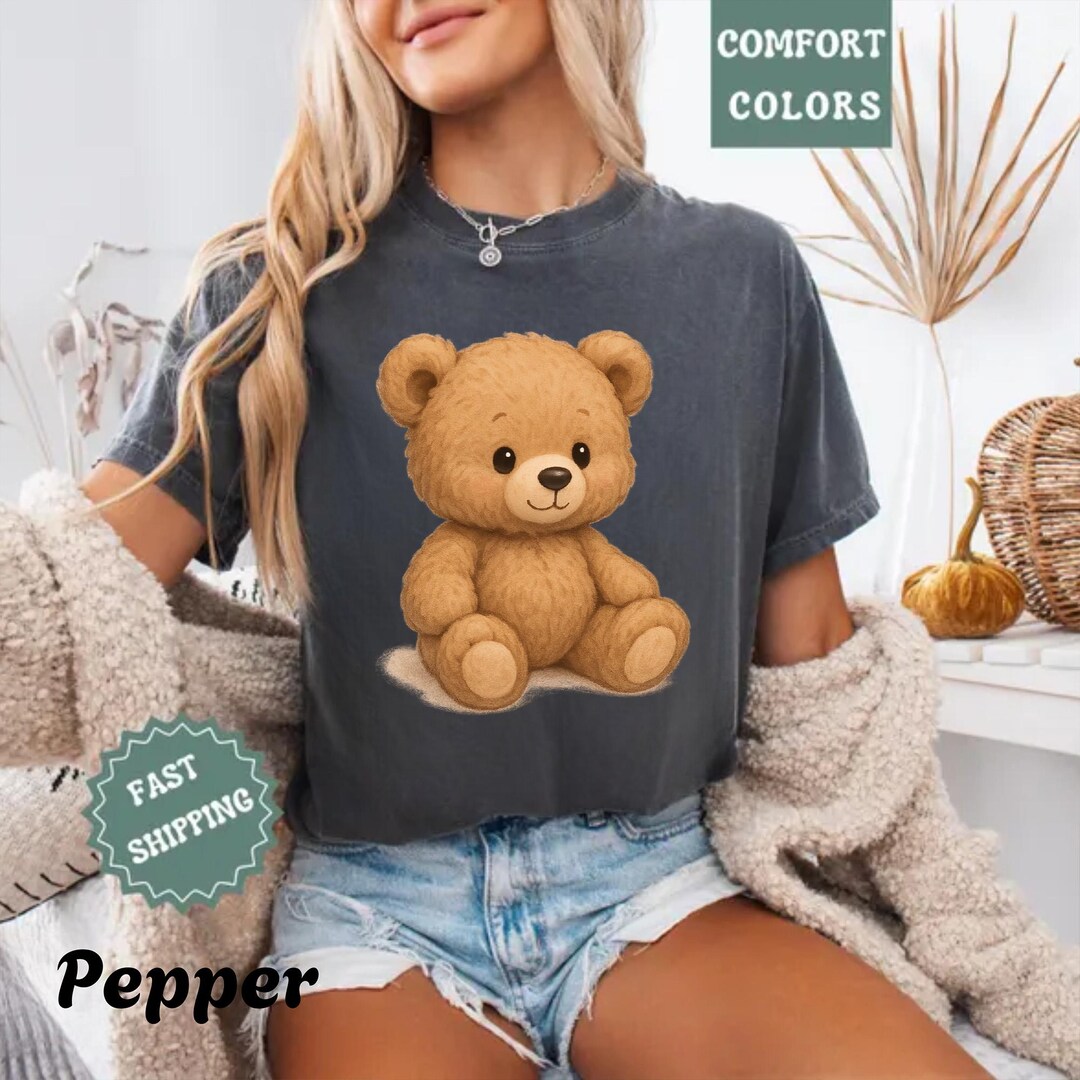 Comfort Colors Teddy Bear Shirt: Soft Plush Graphic Tee - Etsy