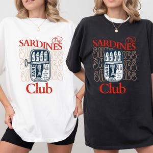 the Sardines club Shirt, Tinned Fish Shirt, Sardines Tshirt, Vintage Sardine, Coastal Aesthetic, Travel Shirt, Fish Shirt, Retro Graphic Tee