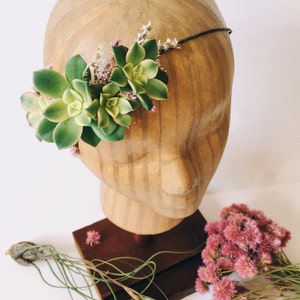 Succulent halo de mariée // Couronne succulente // Couronne de fleurs image 1
