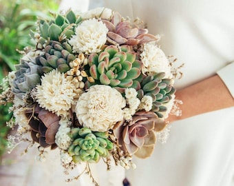 Succulent & Sola Bouquet // Bridal Bouquet