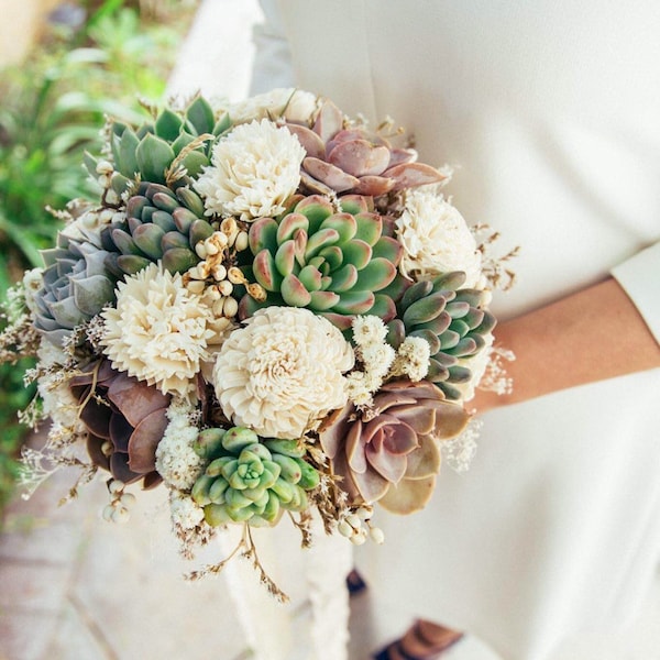 Succulent & Sola Bouquet // Bridal Bouquet