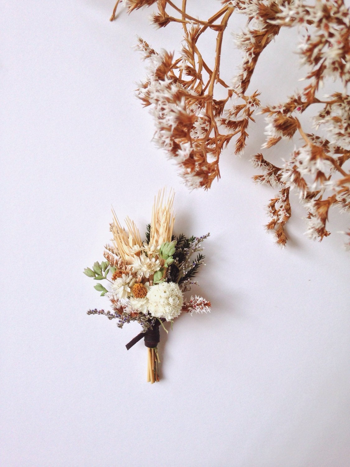 Meadowlark Boutonniere // Flower Boutonniere // Wheat - Etsy