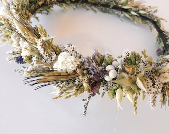 Prairie Romance Flower Crown // Dried Flowers // Halo // Flower Crown // Rustic // Boho