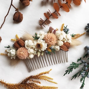 Hair Comb // Autumn Blush // Dried Flowers