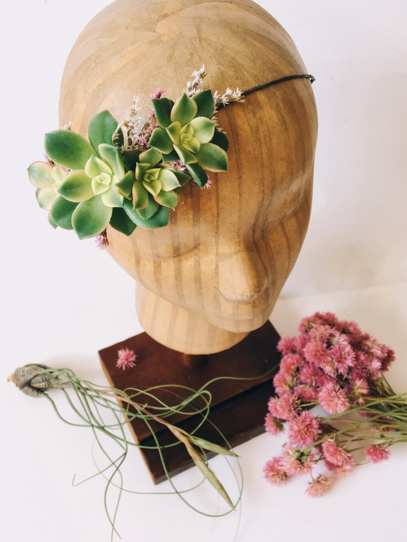 Succulent Bridal Halo // Succulent Crown // Flower Crown image 1