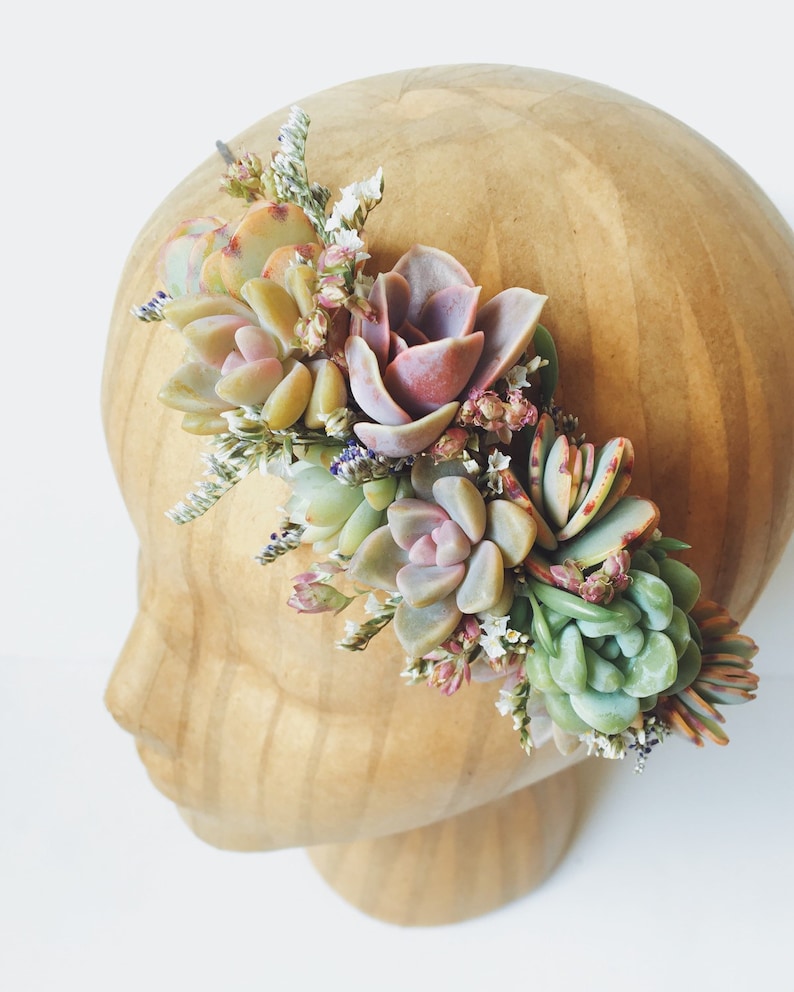 Succulent Bridal Halo // Succulent Crown // Purple and Mint Flower Crown 