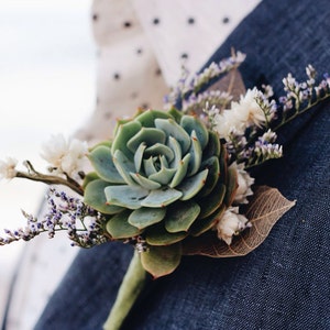 Succulent Boutonnière // Ghost Leaf