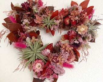 Heart Holiday Wreath // Dried Flowers // Christmas // Holiday Wreath