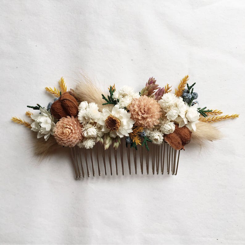 Hair Comb // Autumn Blush // Dried Flowers image 2