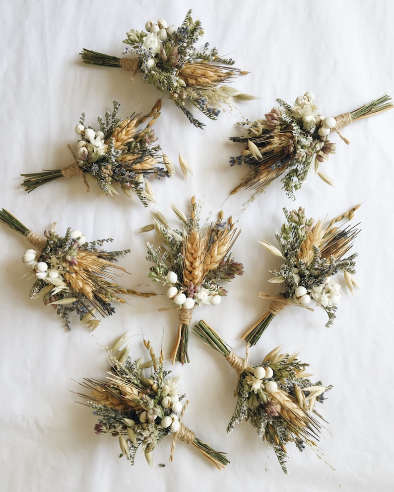 Prairie Romance Boutonniere // Wheat Boutonniere // Buttonhole image 1