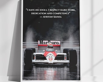 Ayrton Senna F1 Poster: McLaren Racing Wall Art, legendärer Rennfahrer