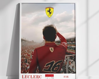Charles Leclerc Ferrari Monza Poster: Formel 1 Racing Art