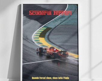 Scuderia Ferrari Poster | Formel 1 Dekor | Wohnkultur Wandkunst | F1 Geschenk | Auto Poster