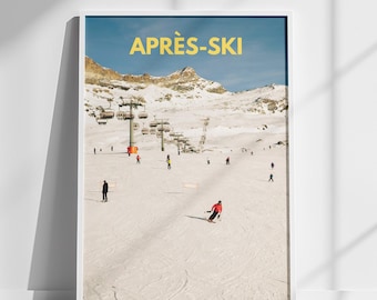 Ski Snowboard Poster | Apres-Ski Dekor | Winter Schnee Druck | Berg Dekor