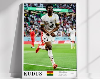 Mohamed Kudus Fußball Poster: Ghana Black Stars Fußballkunst