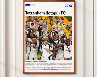 Tottenham Hotspur Europa League Königs Poster - Tottenham Fan/Geschenk, Spurs Sieger Poster