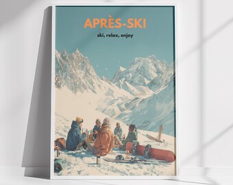 Retro Après-Ski Poster: Vintage Schweizer Alpen Wintersport Kunst