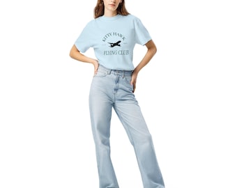 Kitty Hawk Flying Club Heavyweight Unisex T-Shirt - Klassischer Luftfahrt Stil, Stilvolles Pilot T-Shirt