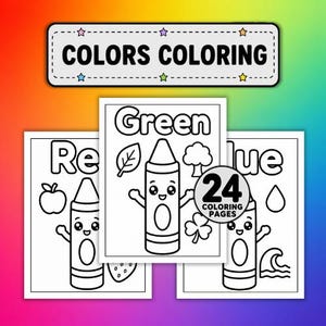 24 Colors Coloring Pages for Kids – Printable Color Learning Activity