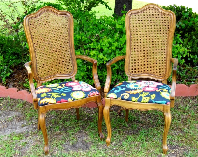 Thomasville Chairs Cane Back Chairs Dining Room Chairs Wood Etsy