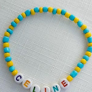 Pulseras de cuentas de colores, pulsera de cuentas con letras personalizadas, pulseras de la amistad con nombre personalizado, joyería hecha a mano para niños y mujeres.