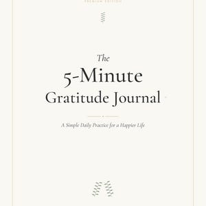 Utskrivbar tacksamhetsdagbok | 5-minuters daglig dagbok | Självreflektionsdagbok i PDF-format | Mindfulness- och välbefinnandeplanerare | Direktnedladdning