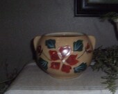 Vintage Painted Bean Pot Crock