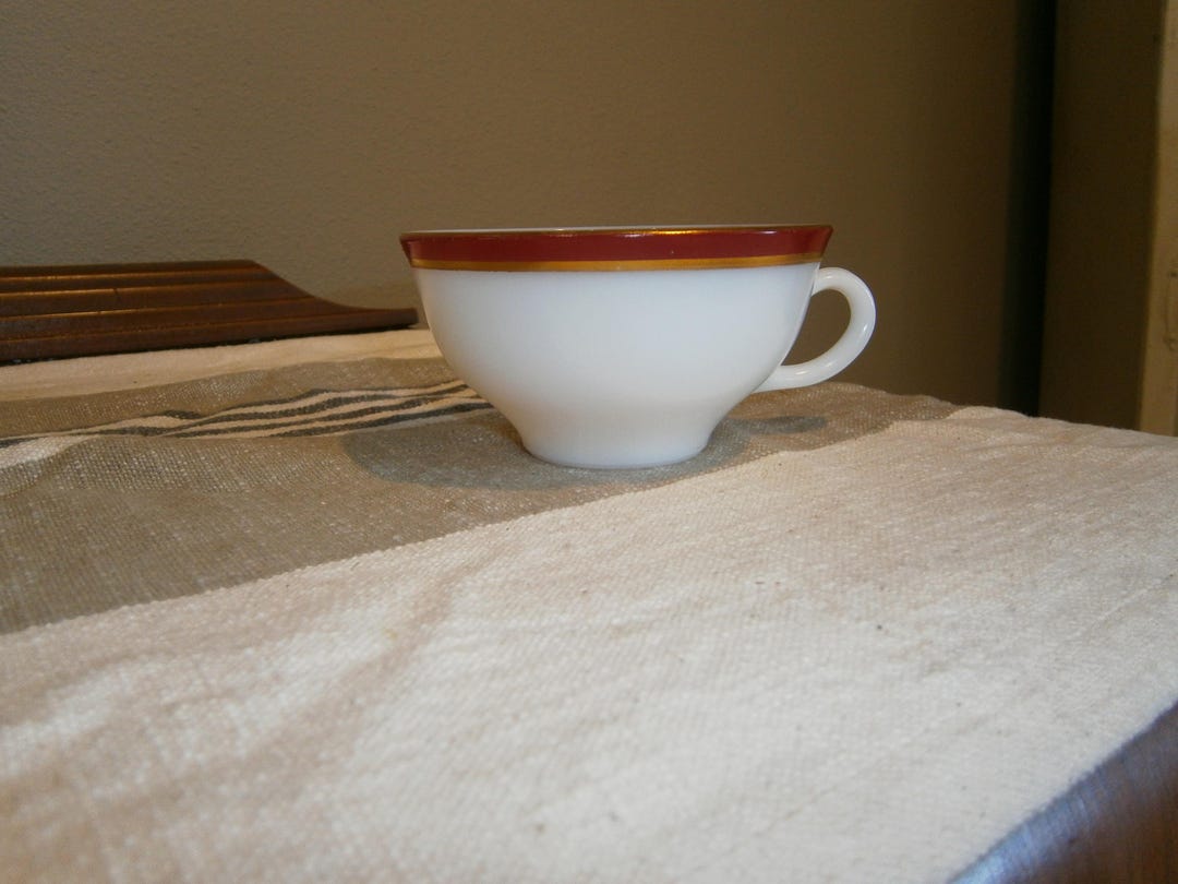 Vintage Pyrex Coffe Cup Royal Burgundy and Gold - Etsy