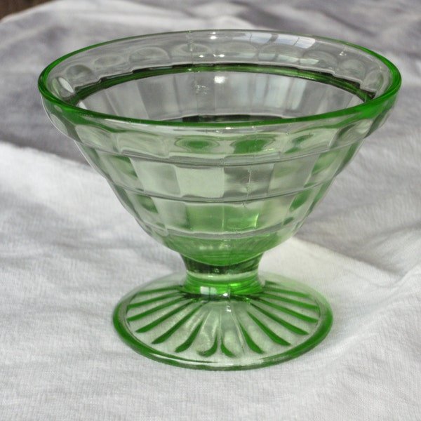 Vintage Green Depression Glass Sherbert Dish